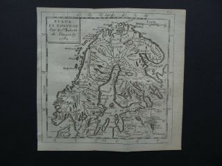 Rare 1782 Robert De Vaugondy Map Scandinavia - Sweden Norway Suede Et Norvege