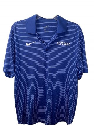Nike Golf University Of Kentucky Wildcats Dri - Fit Polo Blue Men’s Medium Uk