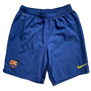 Nike Fc Barcelona Shorts Size Large L 2019/20 Home Soccer Shorts Blue