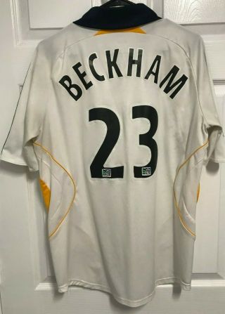 David Beckham 23 La Galaxy White Herbalife Mls Climalite Soccer Jersey M Adidas