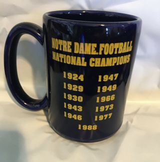 Notre Dame Irish Football 11 Time National Champions Coffee Mug 1924 - 1988 Alumni