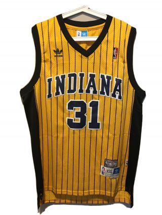 Adidas Reggie Miller 31 Indiana Pacers Hardwood Classics Jersey Size Xxl