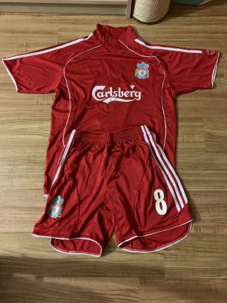 Liverpool Fc England Football Soccer Jersey Size Xxl 8 Gerrard W/short