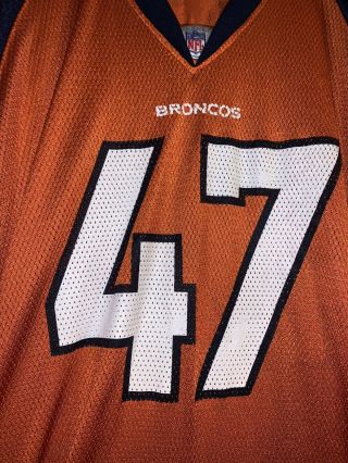 John Lynch 47 Denver Broncos NFL Football Jersey Reebok men ' s sz Xxl Orange 3