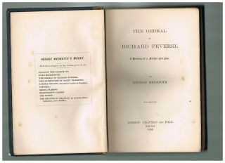 George Meredith - The Ordeal of Richard Feverel 1889 HB Chapman & Hall 2