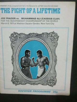 March 8,  1971 " Muhammad Ali Vs Joe Frazier " Program - 1st Fight - 49 Yrs Old