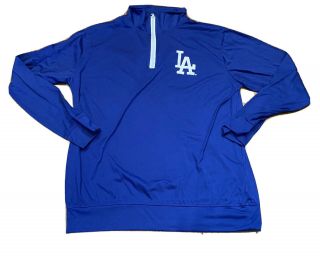 Los Angeles La Dodgers Mlb And Coca Cola Long Sleeve 1/4 Pullover Sweatshirt Xl
