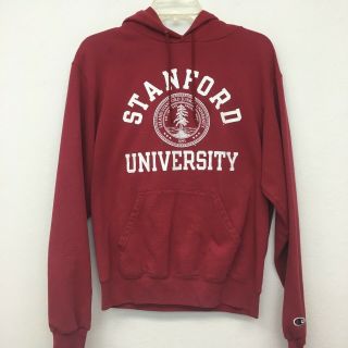 Vintage Stanford University Champion Red Hoodie Sweatshirt Mens Sz S