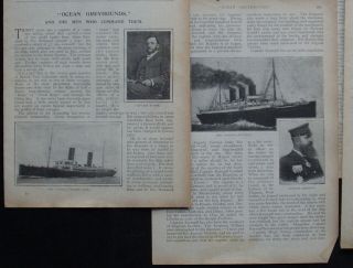 1900 Ocean Liner Captains Cunard Lucania Capt.  Mckay,  Others Maritime Article