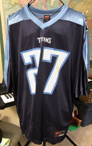 Vintage Eddie George 27 Tennessee Titans NFL Nike Team Jersey Men’s Size XL 2