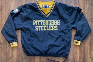 Vintage Nfl Pro Line By Champion Pittsburgh Steelers Heavy Pullover/windbreaker