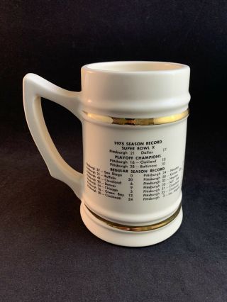Vintage 1975 Pittsburgh Steelers Bowl X Champions Ceramic Stein Mug 2