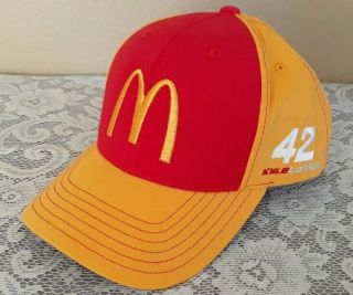 Mcdonalds Kyle Larson 42 Chip Ganassi Racing Sponsor Nascar Red And Yellow Hat