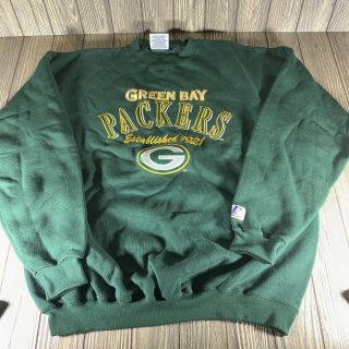 Vintage Green Bay Packers Nfl Football Embroidered Crewneck Sweatshirt L