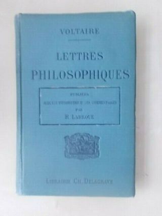 Voltaire - Lettres Philosophiques - Vintage 1910 Hb Book - French Text