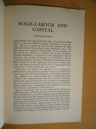 1932 KARL MARX - WAGE LABOUR & CAPITAL INTRO BY ENGELS CLASS CAPITALISM 3