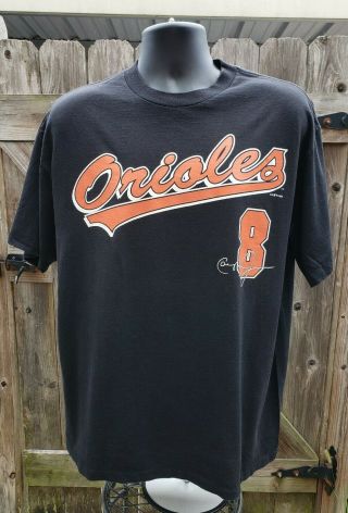 Vintage 90s Baltimore Orioles Cal Ripken Jr 8 Black T - Shirt Sz L