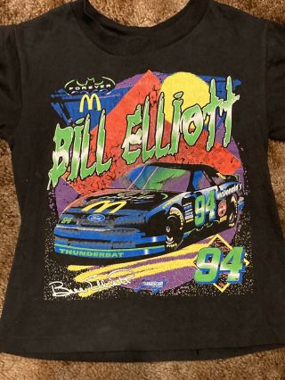 Vintage 1995 Bill Elliott Batman Forever Mcdonald’s Shirt Kids Size Small