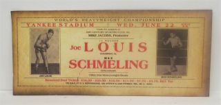 Joe Louis Champion Vs.  Max Schmeling Challenger Boxing Advertisement Flyer