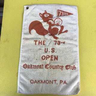 Vintage 1973 Us Open Oakmont Country Club Terry Cloth Towel Johnny Miller’s ???