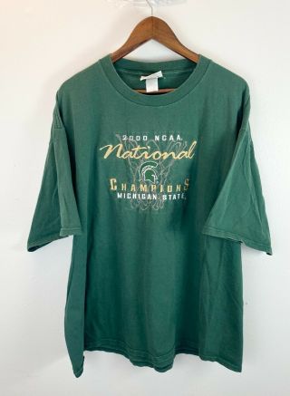 Michigan State Msu 2000 National Champions T Shirt Basketball Size Xxl Vintage