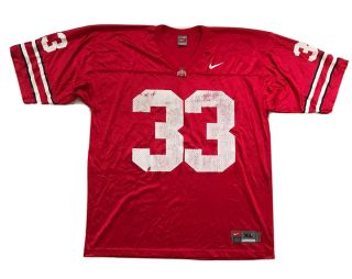 Nike Ohio State Buckeyes Red Football Jersey Adult Xl 33 Osu Teague