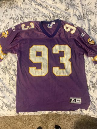Vintage Starter Minnesota Vikings John Randle 93 Nfl Purple Jersey Mens Large