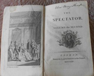 1765 The Spectator Vol 2 From June 2 1711 Engraving Antiquarian Magazines
