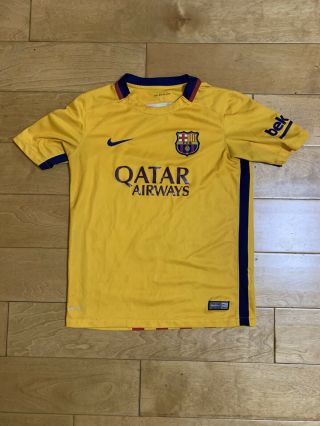2015 - 16 Nike Youth Fc Barcelona Away Soccer Jersey Youth Large