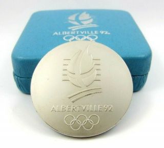 1992 Albertville France Olympic Winter Games Table Medal Boxed