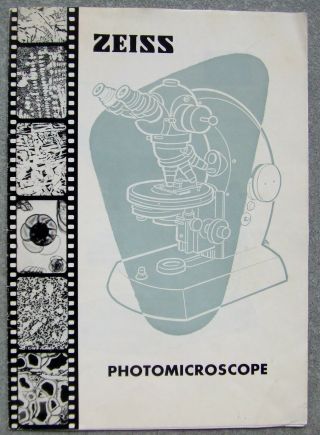 Carl Zeiss Oberkochen Photomicroscope Brochure In English.  Circa 1959