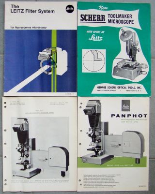 3x Leitz Microscope Brochures In English,  Scherr Toolmaker.  Panphot Etc