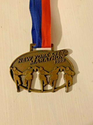 1998 York City Marathon Finisher Medal With Ribbon 1998