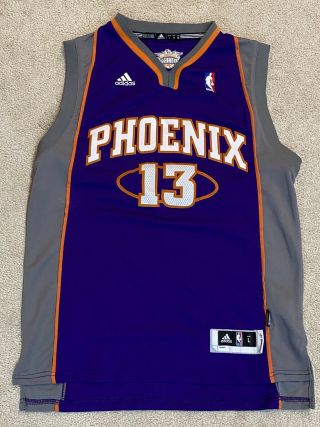 Steve Nash Phoenix Suns Stitched Nba Adidas Jersey Youth Large Purple Orange