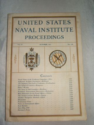 United States Naval Institute Proceedings October 1931 Secant - Cosecant Method,