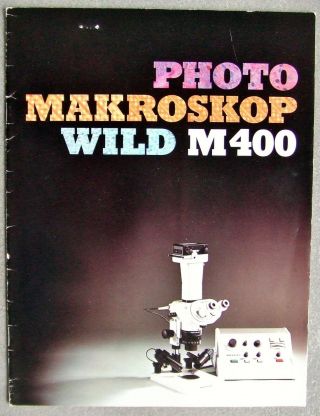 Heerbrugg Wild M400 Microscope Brochure In English.  15 Pages.  Circa 1978