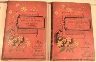 Jules Verne Voyage Round The World/1890/australia Zealand/rare Early Edition