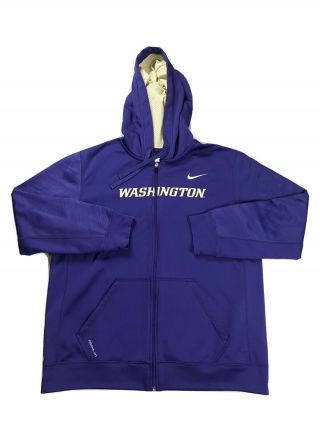 Nike Therma - Fit University Of Washington Huskies Hoodie Sweater Large Full Zip