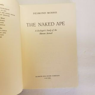 The Naked Ape by Desmond Morris 1967 First Edition and Book of the Month 2