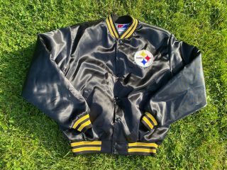 Pittsburgh Steelers Vintage Swingster Jacket Mens Large Black Nfl Vtg