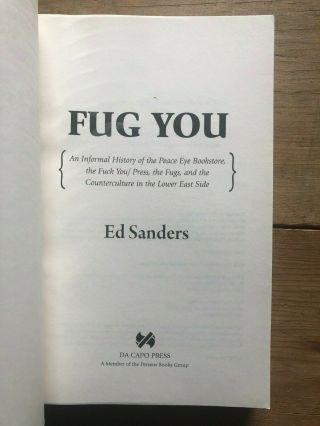 Sanders,  Ed.  FUG YOU / PEACE EYE BOOKSTORE,  FUCK YOU PRESS,  THE FUGS - ARC 2