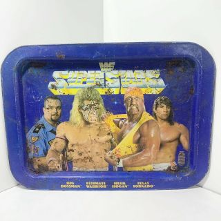 Vintage 1991 Wwf Stars Tv Tray Hulk Hogan Ultimate Warrior
