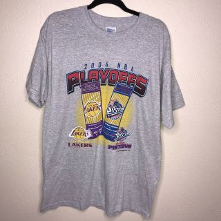 Vintage 2004 Los Angeles Lakers Detroit Pistons " The Finals " T - Shirt Kobe Shaq