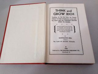 Think and Grow Rich by Napoleon Hill (1956,  hardcover) 3