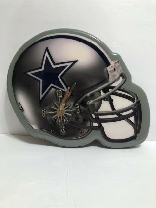Vintage Dallas Cowboys Lacquered Wood Wall Clock Helmet