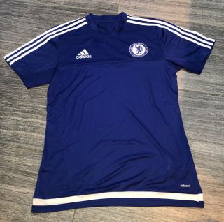 Adidas Chelsea Fc Training Jersey Mens Large Blue Soccer Epl Al England Football