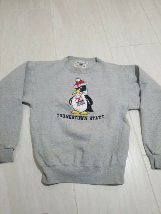 Vintage 90s Youngstown State Penguins Football Crewneck Sweatshirt Size S