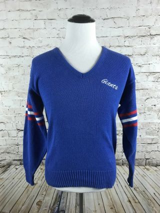 Vtg York Giants Sweater Size M Nfl Authentic Pro Line Cliff Engle Blue