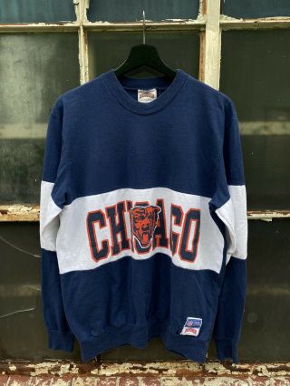 Chicago Bears Vintage Longsleeve Nutmeg Mills Sweatshirt Men’s Size Large Blue