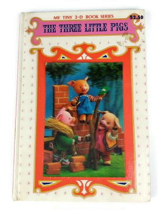 Three Little Pigs Child Board Book 1970s My Tiny 3d Book Series